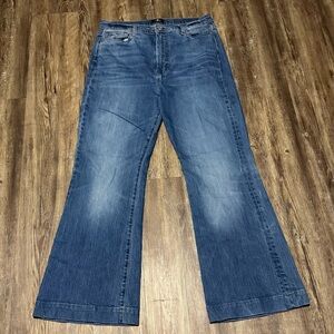 7 For All Mankind The Ultra High Rise Dojo Jeans Women's 32 Wide Leg Designer De